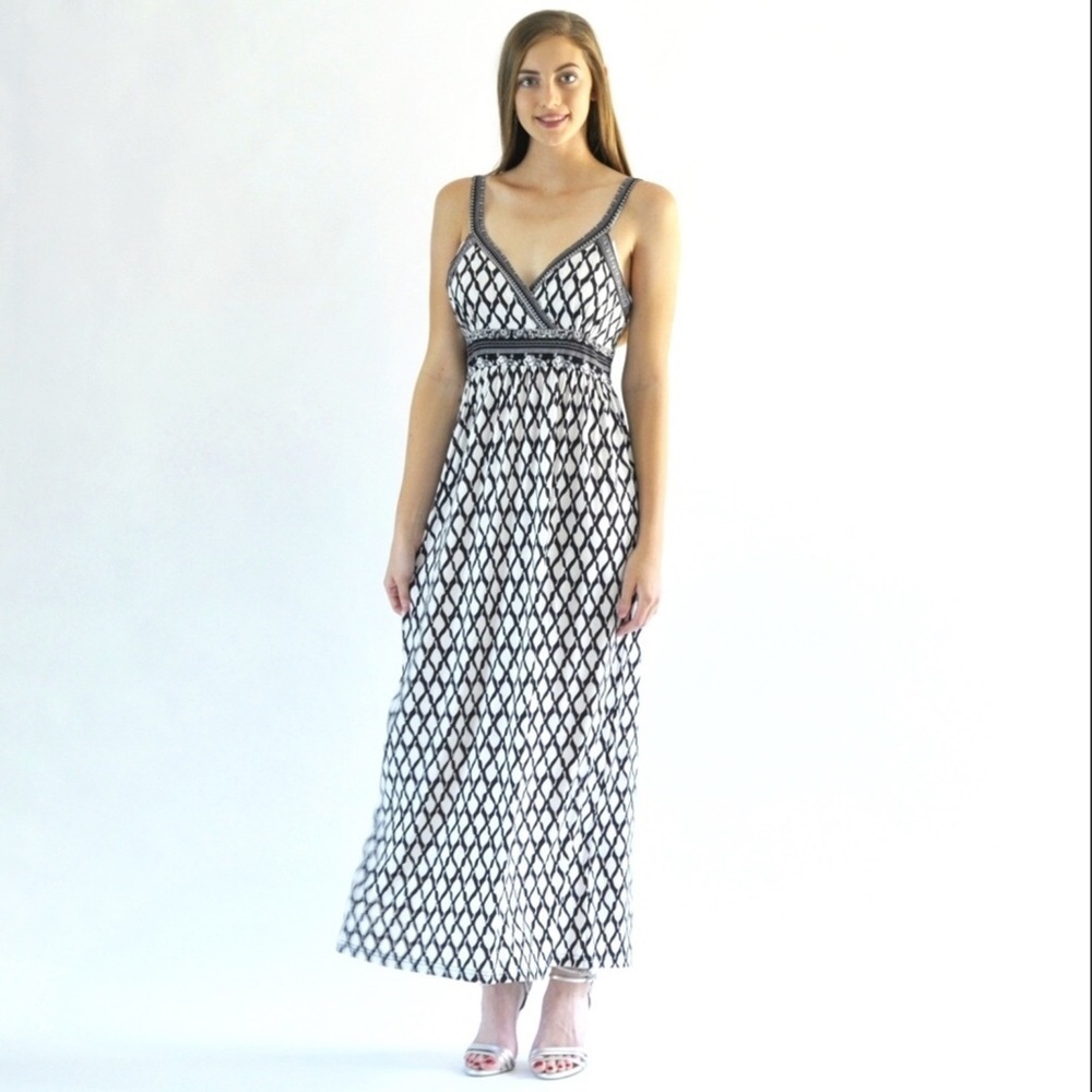 Diamond print maxi dress